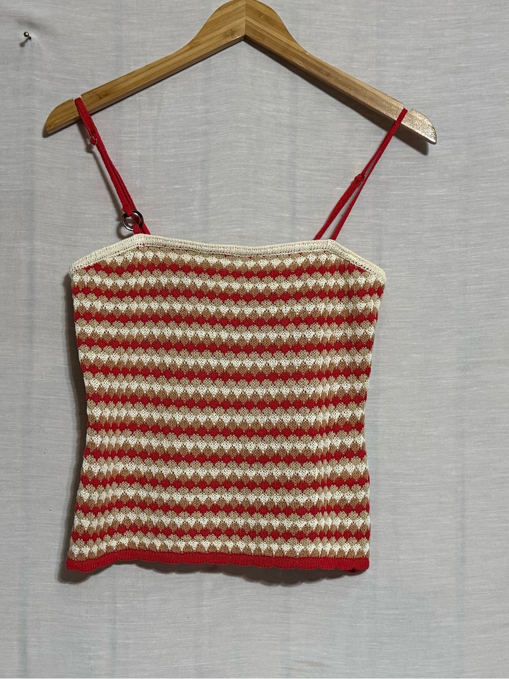 Dee Elly Knit Stripe Crop Cami Tank Top M NWOT